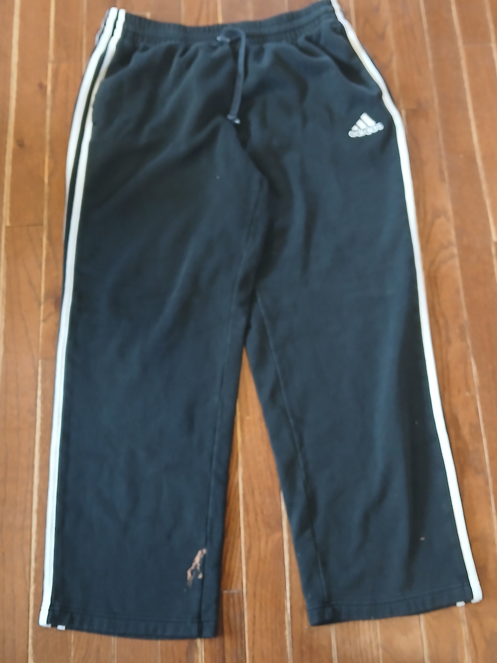 Adidas Mens Baggy Wide Leg Black Track Sweats / Joggers  Sz Large Streetwear